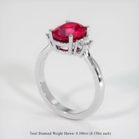 3.01 Ct. Ruby Ring, 18K White Gold 2