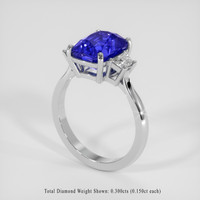 4.10 Ct. Blue Sapphire Ring, 18K White Gold 2