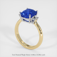 3.65 Ct. Blue Sapphire Ring, 18K White & Yellow 2