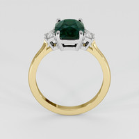 3.05 Ct. Bluish Green Sapphire Ring, 18K White & Yellow 3