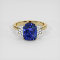 4.06 Ct. Blue Sapphire Ring, 14K Yellow Gold 1
