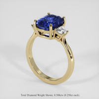 4.06 Ct. Blue Sapphire Ring, 14K Yellow Gold 2