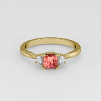 1.03 Ct. Padparadscha Sapphire Ring, 14K Yellow Gold 1