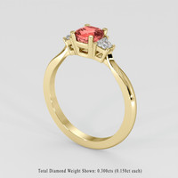 1.03 Ct. Padparadscha Sapphire Ring, 14K Yellow Gold 2
