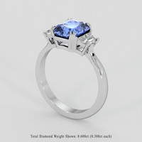 2.60 Ct. Blue Sapphire Ring, Platinum 950 2