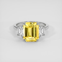 5.02 Ct. Yellow Sapphire Ring, Platinum 950 1