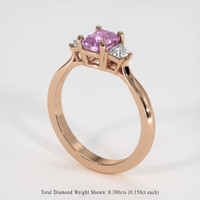 1.18 Ct. Pink Sapphire Ring, 14K Rose Gold 2