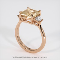 4.06 Ct. Peach Sapphire Ring, 14K Rose Gold 2