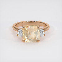 4.06 Ct. Peach Sapphire Ring, 18K Rose Gold 1