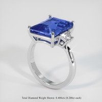 8.14 Ct. Blue Sapphire Ring, 14K White Gold 2