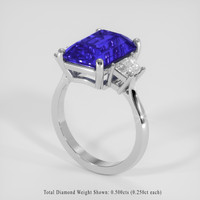 5.23 Ct. Blue Sapphire Ring, 14K White Gold 2
