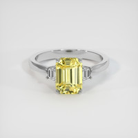 3.05 Ct. Yellow Sapphire Ring, 14K White Gold 1