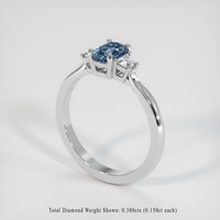 0.98 Ct. Sapphire Ring, 14K White Gold 2