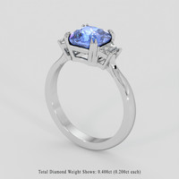 2.18 Ct. Blue Sapphire Ring, 14K White Gold 2