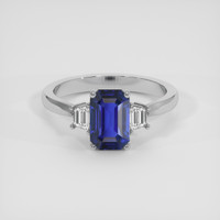 3.03 Ct. Blue Sapphire Ring, 14K White Gold 1