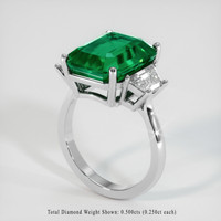 8.47 Ct. Emerald Ring, 18K White Gold 2