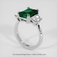 3.50 Ct. Emerald Ring, 18K White Gold 2