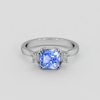2.18 Ct. Blue Sapphire Ring, 18K White Gold 1