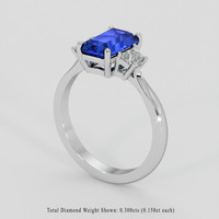 2.26 Ct. Blue Sapphire Ring, 18K White Gold 2