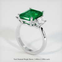5.23 Ct. Emerald Ring, 18K White Gold 2