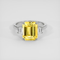 5.02 Ct. Yellow Sapphire Ring, 18K White Gold 1