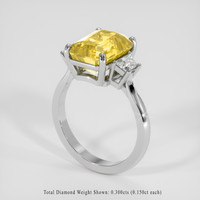 5.02 Ct. Yellow Sapphire Ring, 18K White Gold 2