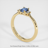 1.06 Ct. Blue Sapphire Ring, 14K Yellow Gold 2
