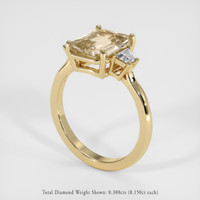 3.35 Ct. Peach Sapphire Ring, 14K Yellow Gold 2