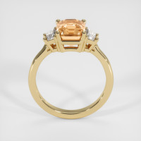3.18 Ct. Peach Sapphire Ring, 14K Yellow Gold 3