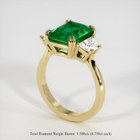 4.18 Ct. Emerald Ring, 18K Yellow Gold 2