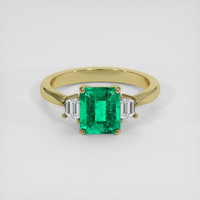 1.68 Ct. Emerald Ring, 18K Yellow Gold 1