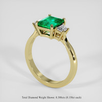 1.68 Ct. Emerald Ring, 18K Yellow Gold 2