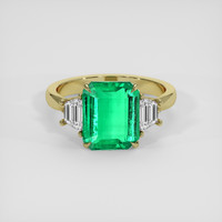 3.05 Ct. Emerald Ring, 18K Yellow Gold 1