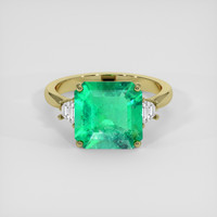 4.07 Ct. Emerald Ring, 18K Yellow Gold 1