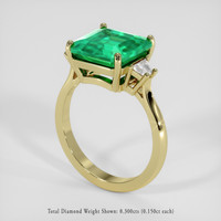 4.07 Ct. Emerald Ring, 18K Yellow Gold 2