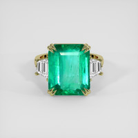 8.73 Ct. Emerald Ring, 18K Yellow Gold 1