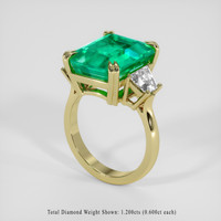 8.73 Ct. Emerald Ring, 18K Yellow Gold 2