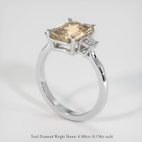 3.35 Ct. Peach Sapphire Ring, 18K Yellow Gold 2