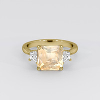 4.06 Ct. Peach Sapphire Ring, 18K Yellow Gold 1