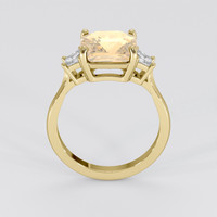 4.06 Ct. Peach Sapphire Ring, 18K Yellow Gold 3