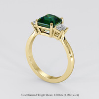 3.05 Ct. Bluish Green Sapphire Ring, 18K Yellow Gold 2