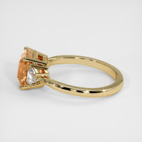 3.18 Ct. Peach Sapphire Ring, 18K Yellow Gold 4