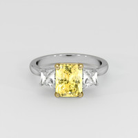 3.08 Ct. Yellow Sapphire Ring, 14K Yellow & White 1