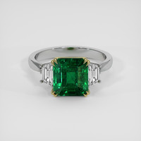 4.30 Ct. Emerald Ring, 18K Yellow & White 1