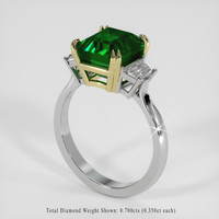 4.30 Ct. Emerald Ring, 18K Yellow & White 2