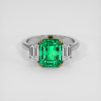 3.23 Ct. Emerald Ring, 18K Yellow & White 1