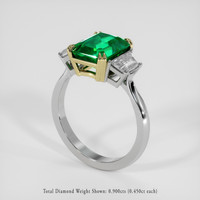 3.23 Ct. Emerald Ring, 18K Yellow & White 2