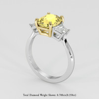 3.08 Ct. Yellow Sapphire Ring, 18K Yellow & White 2