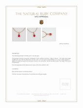 Ruby Pendant 1.04 Ct., 14K Rose Gold Appraisal