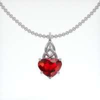 3.02 Ct. Ruby Pendant, 14K White Gold 1